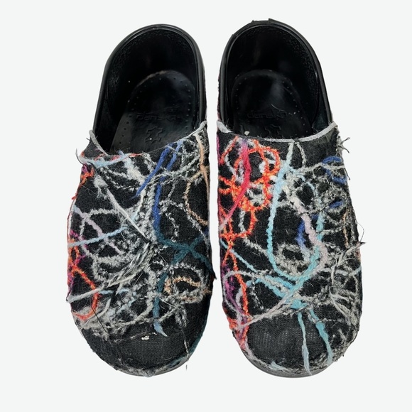 DANSKO Confetti Wool Multi-Colored Clogs Black Scribble Professional Shoes sz 38 - Picture 3 of 16
